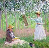 Cuadro canvas claude monet en el bosque en giverny