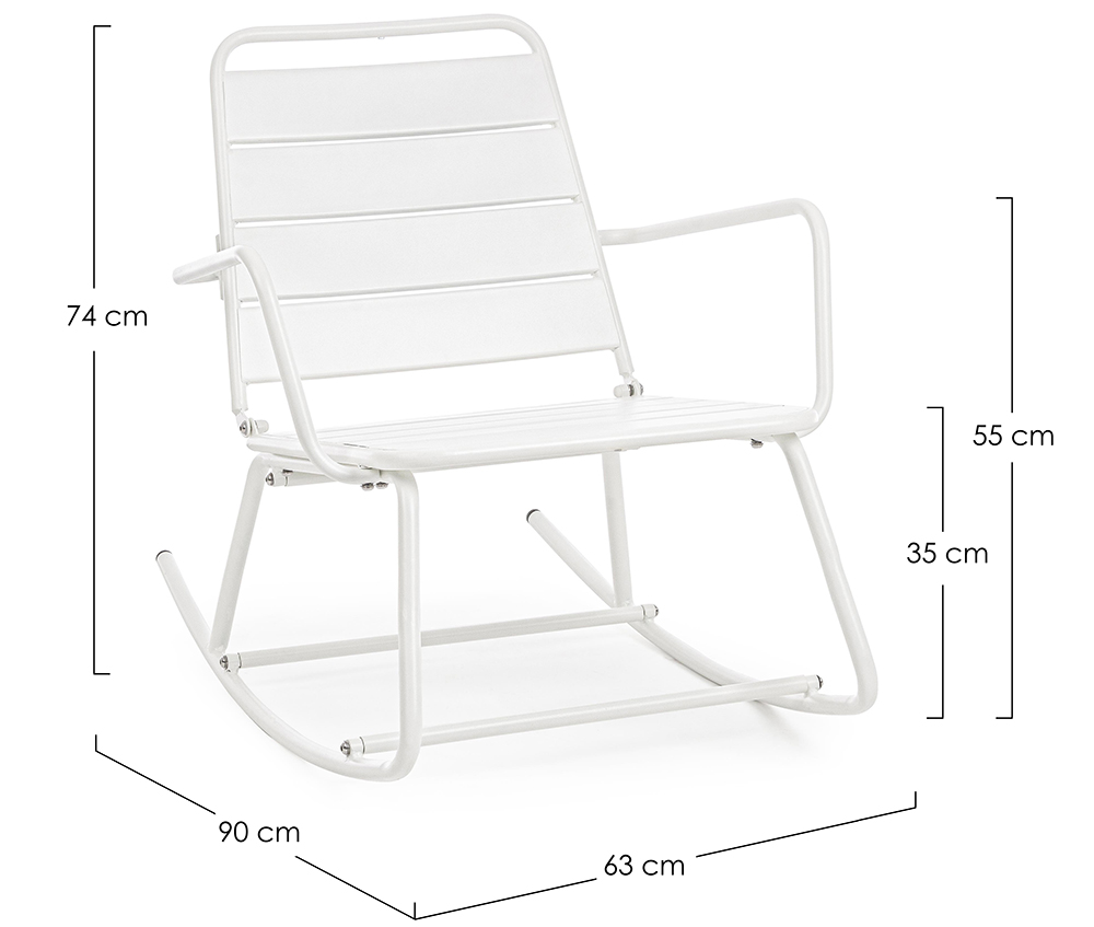 Mecedora blanca de jardín Dondolo