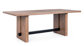 Mesa de comedor de madera de roble marrón Monroe