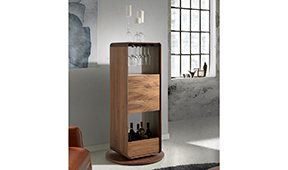 Mueble bar giratorio nogal Tomasso