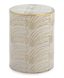 Taburete de ceramica blanco y dorado Chen