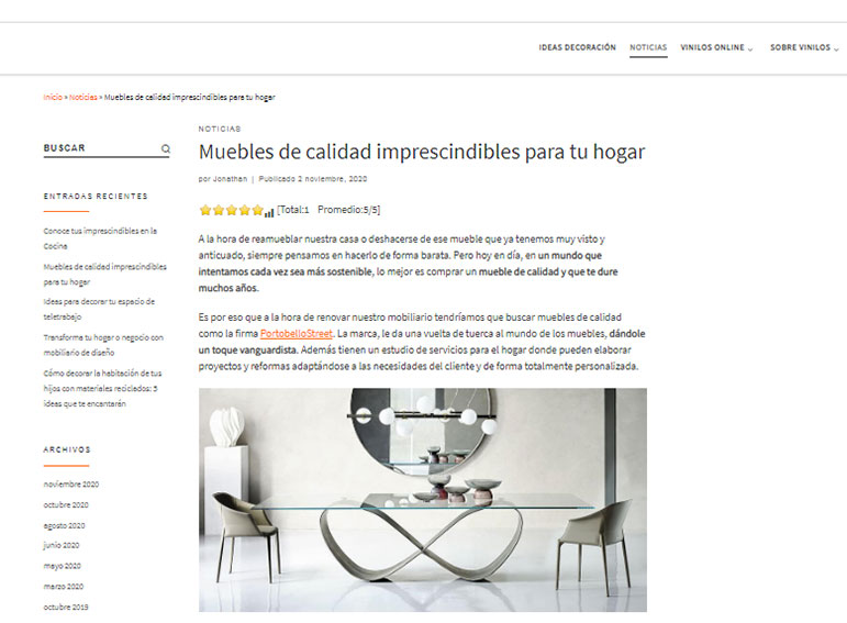 Muebles de calidad imprescindibles para tu hogar