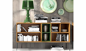 Librería baja industrial Loft Natur