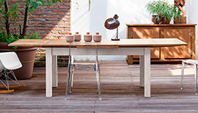 Mesa de comedor extensible roble macizo Abele