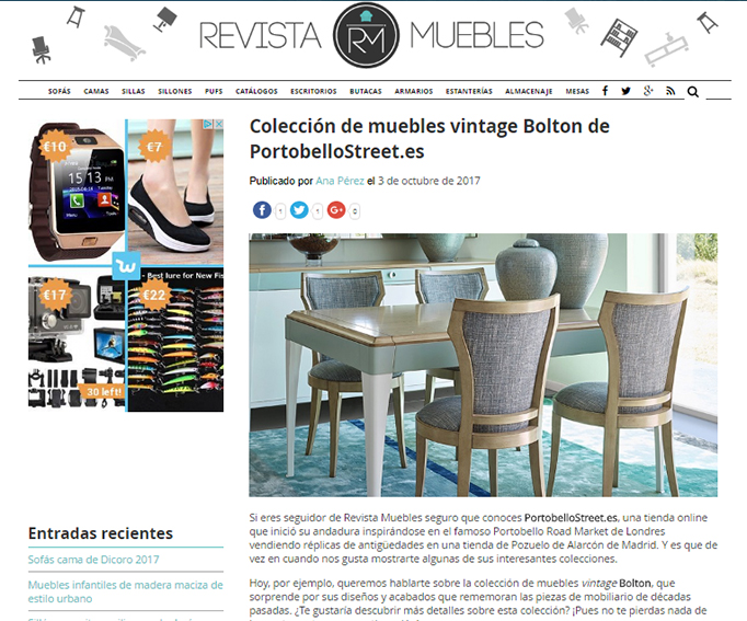 Colección de muebles vintage Bolton