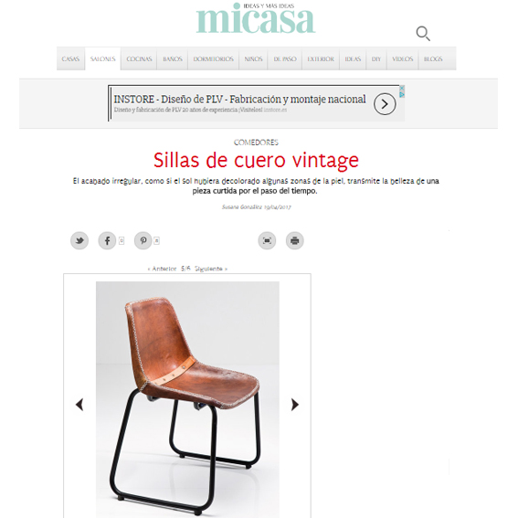 Sillas de cuero vintage con Portobello