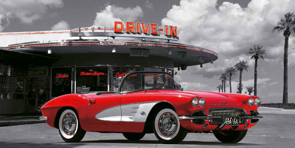 Cuadro canvas historical diner usa