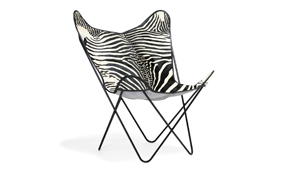 Silla piel natural BKF Zebra Cow