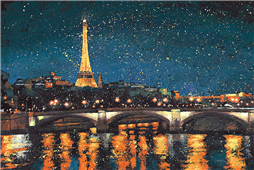 Cuadro canvas paris nights blue