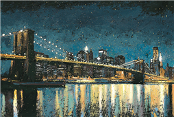 Cuadro canvas bright city lights blue