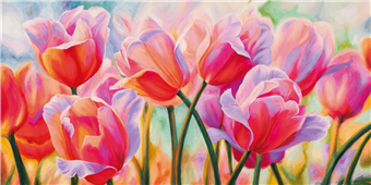 Cuadro canvas tulips in wonderland