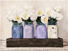 Cuadro canvas tulips in mason jars