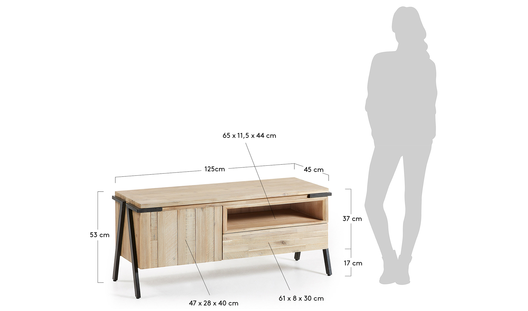 Mueble tv 1 cajón nórdico Disset