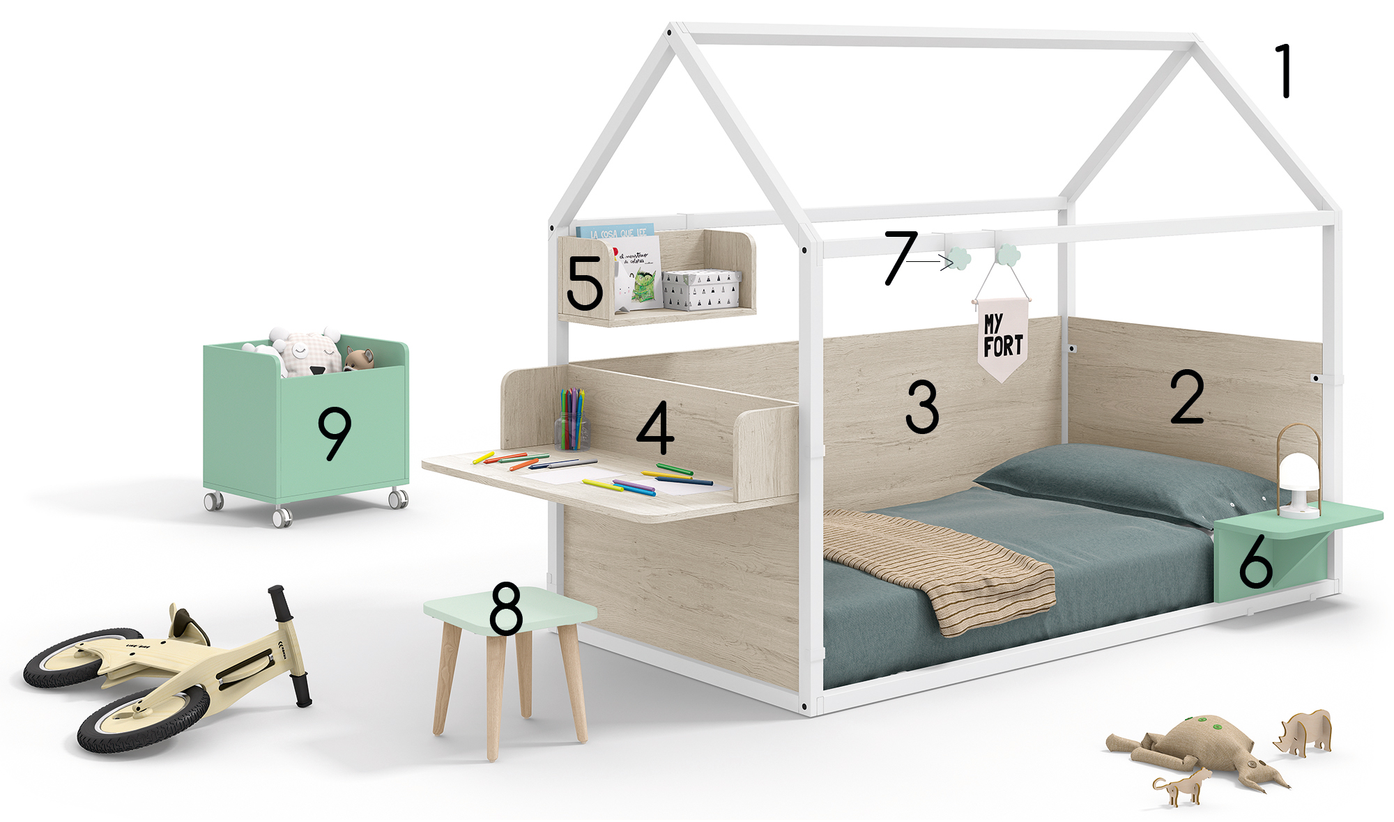 Cama casita Tavor