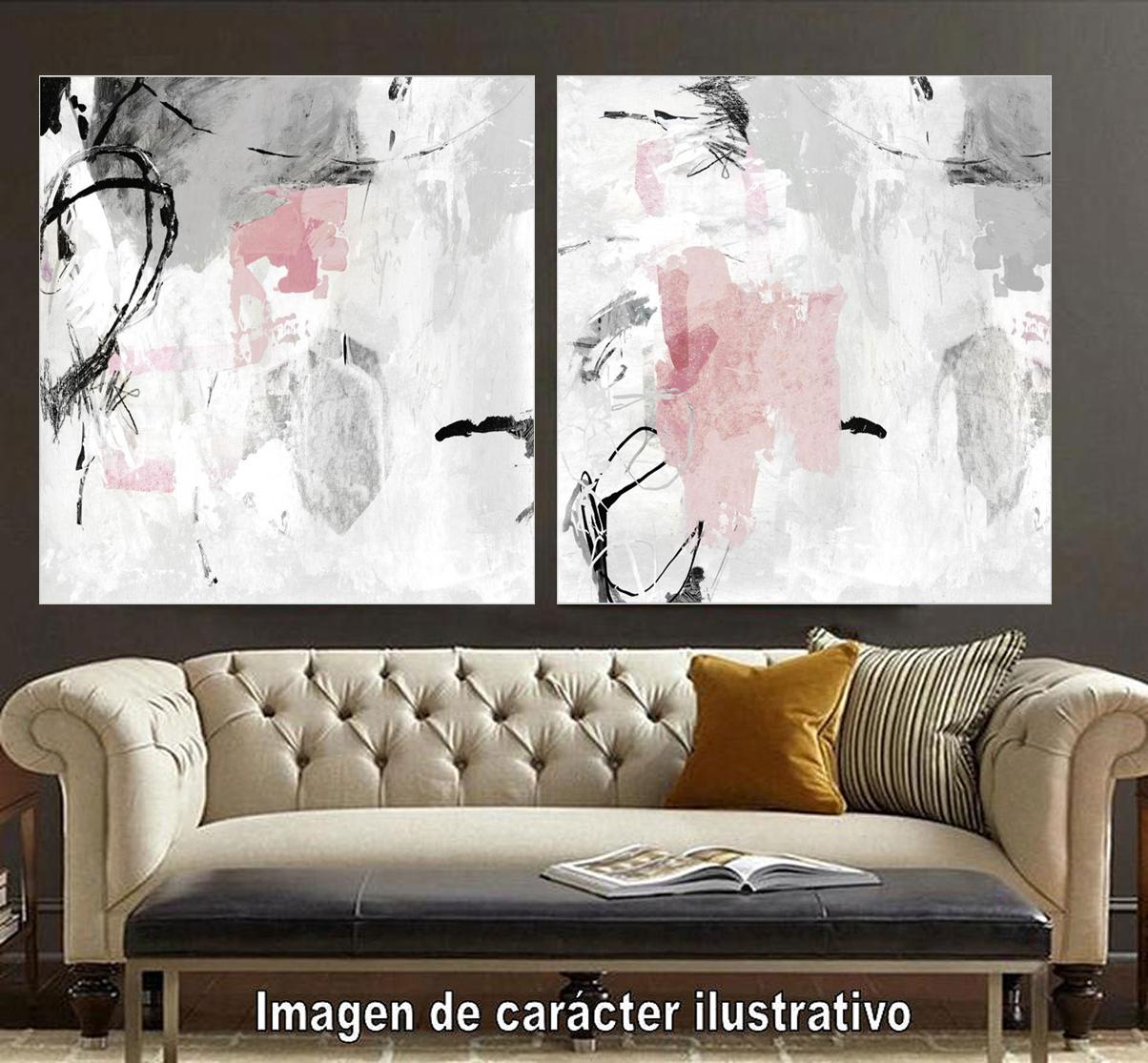 Cuadro canvas grey pink I