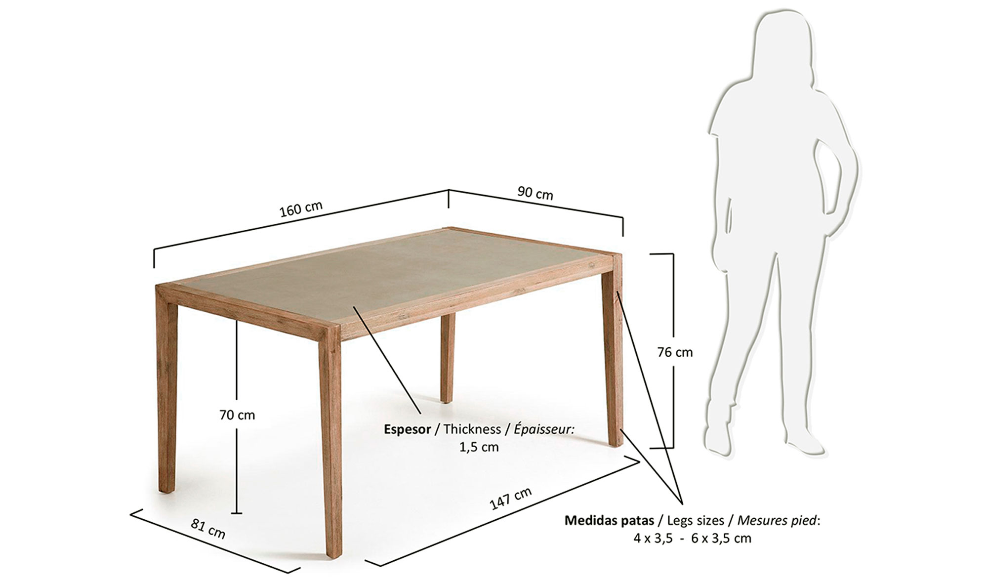 Mesa de comedor cemento Benolla