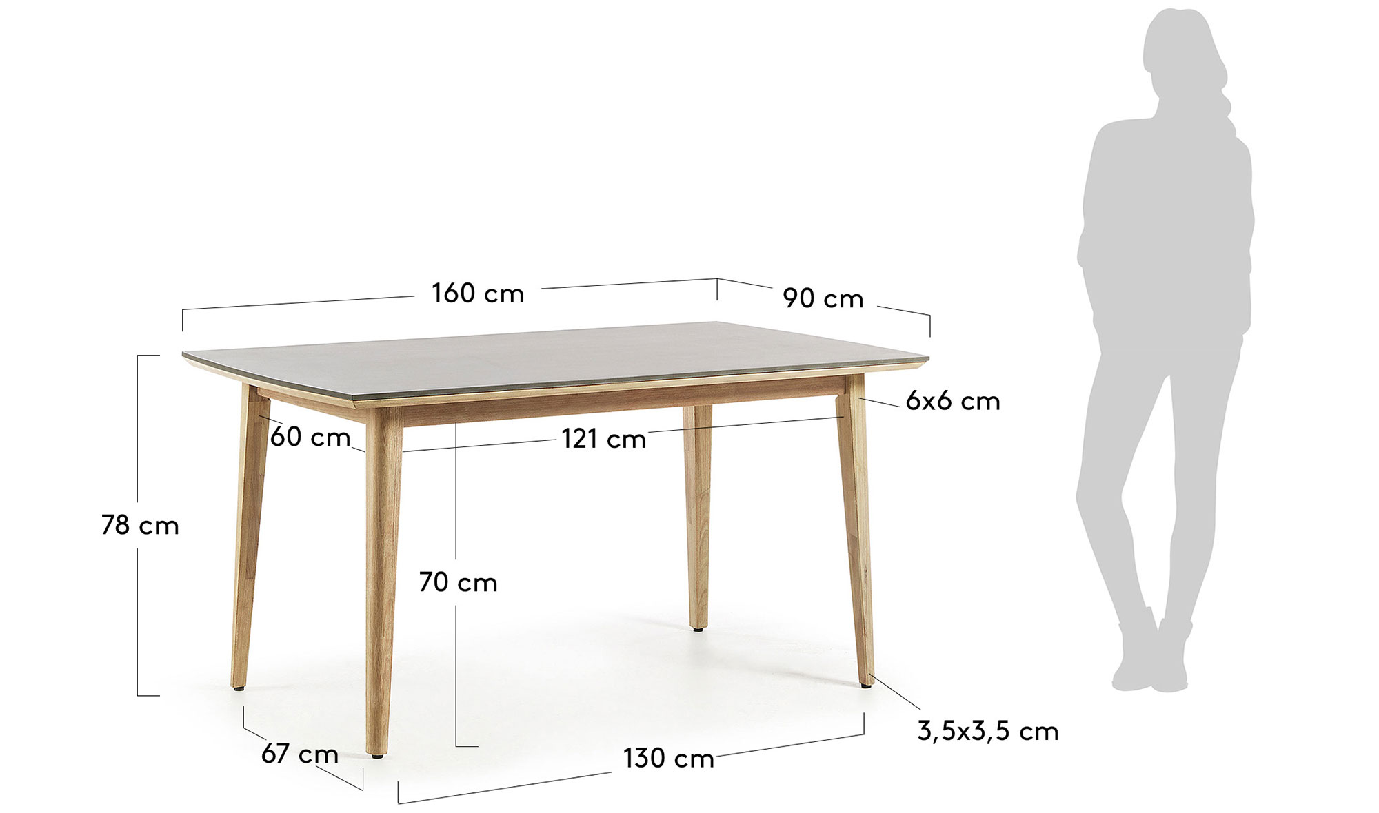 Mesa de comedor cemento Cloe