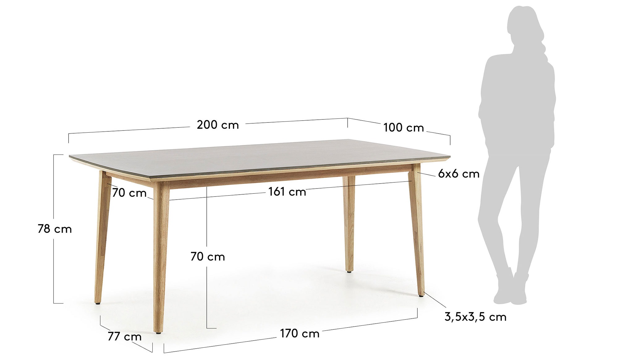 Mesa de comedor cemento Cloe