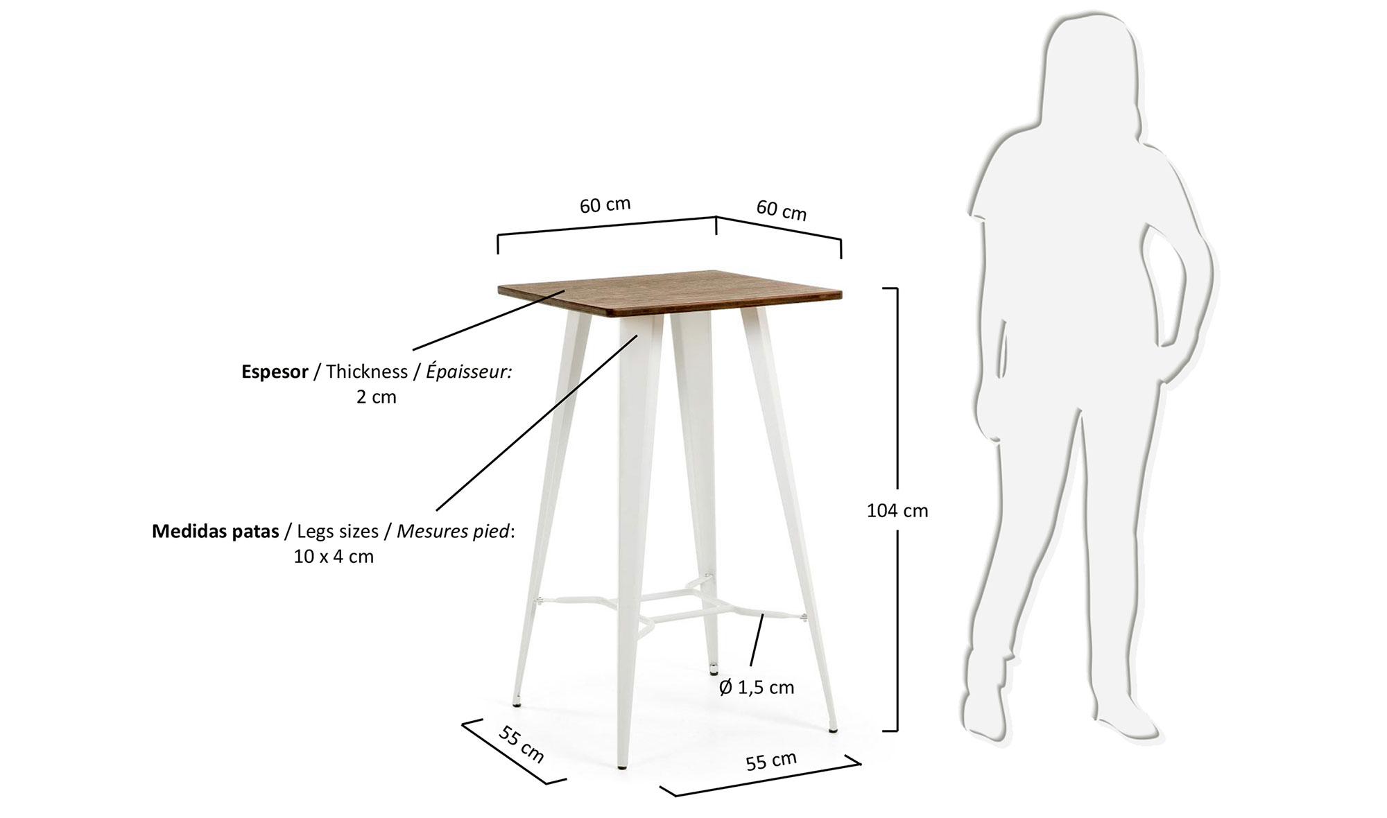 высота стола для высокого человека
