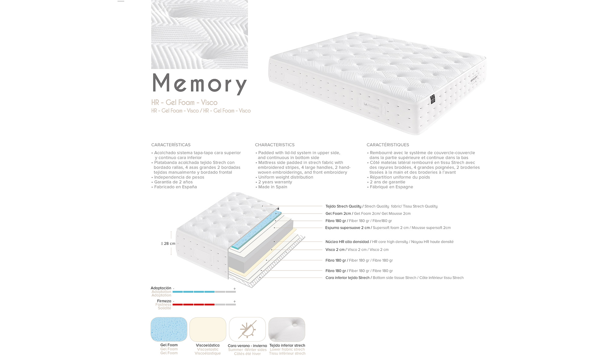 Colchón gel foam Memory