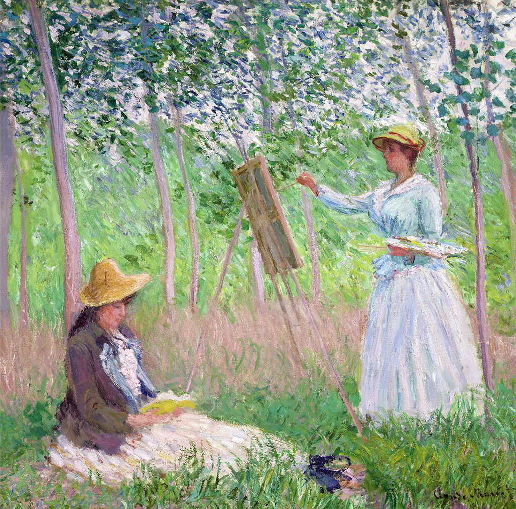 Cuadro canvas claude monet en el bosque en giverny