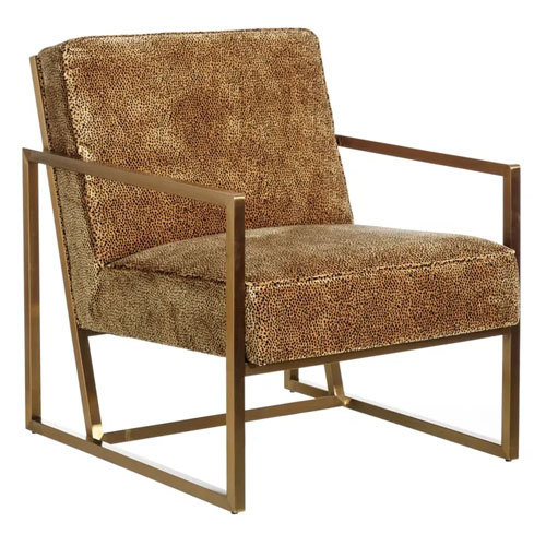 Sillon leopardo tejido-metal oro