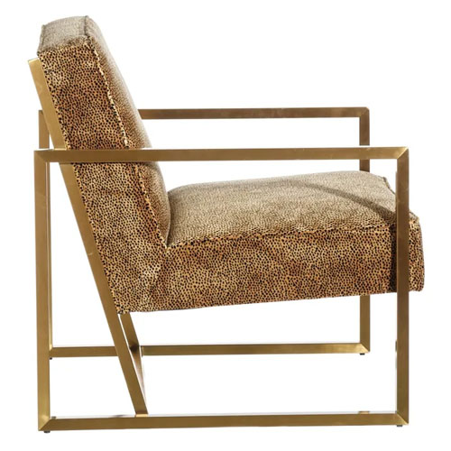 Sillon leopardo tejido-metal oro