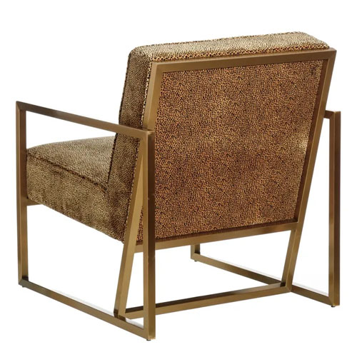 Sillon leopardo tejido-metal oro