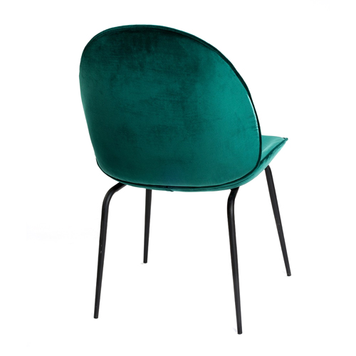 Silla de diseño pata negra tapizado verde