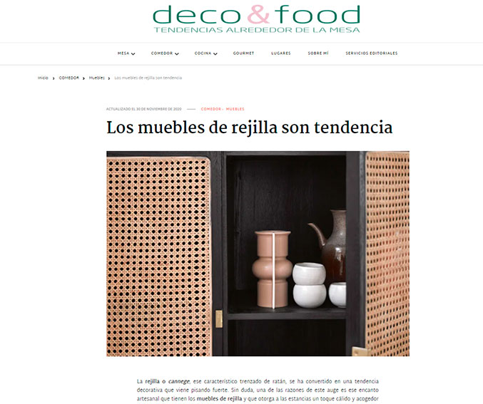 Los muebles de rejilla son tendencia