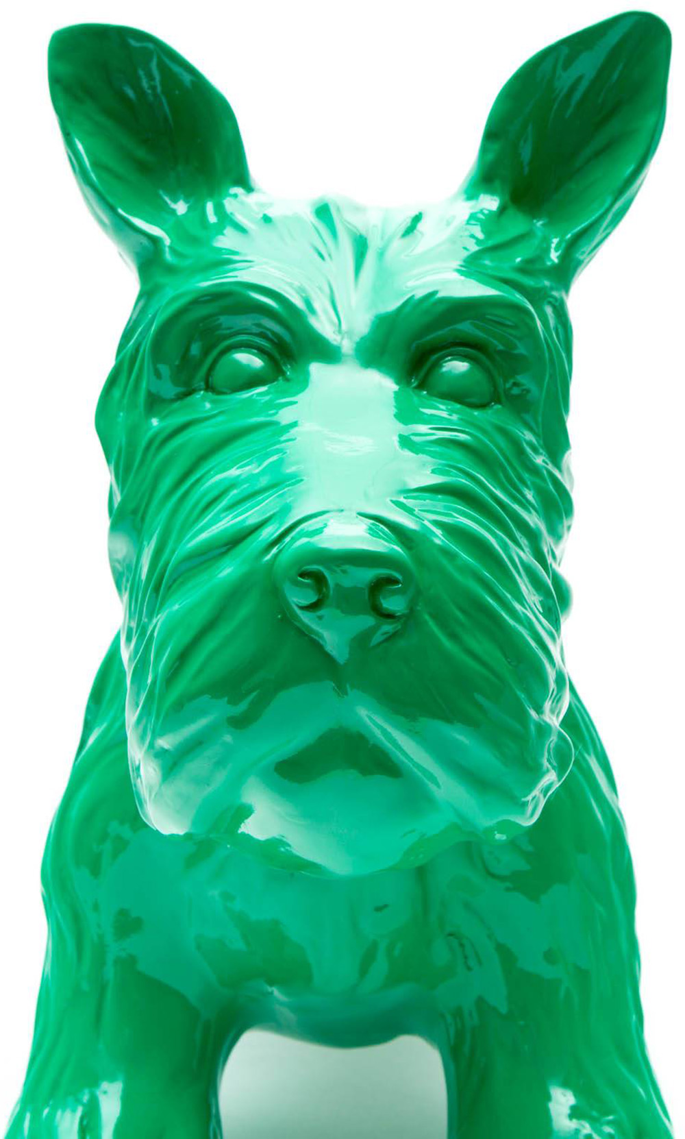 Schnauzer verde de poliresina