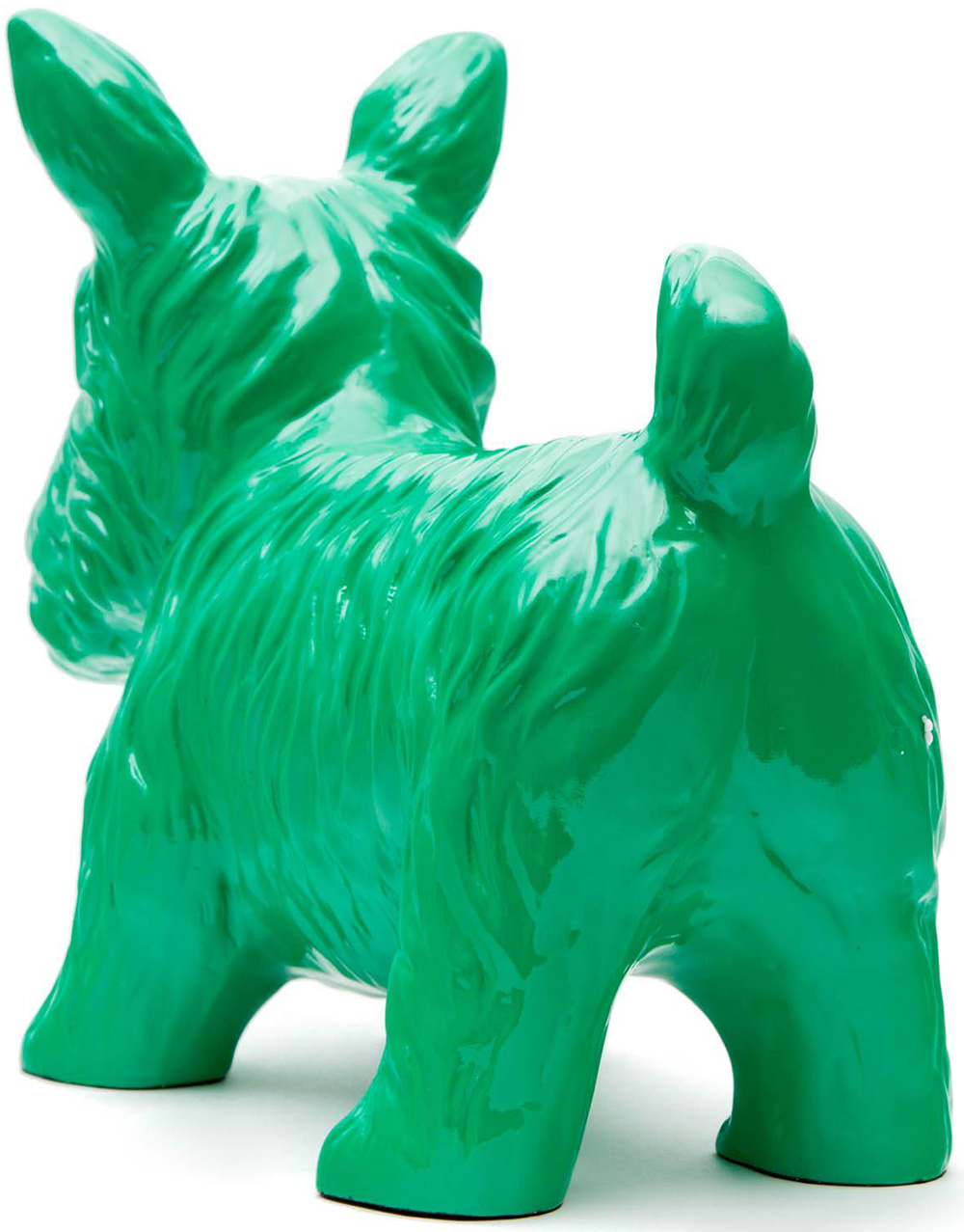 Schnauzer verde de poliresina