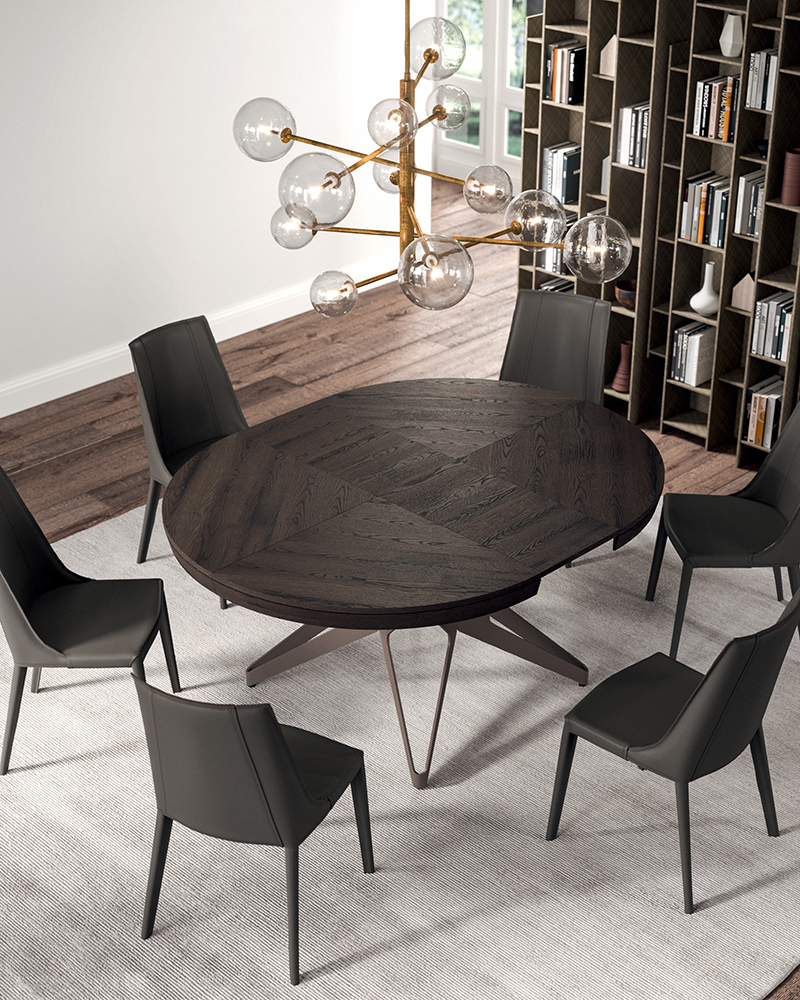 Mesa de comedor redonda extensible Big Round Ozzio Italia