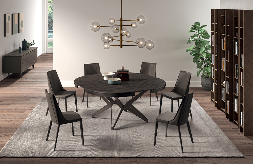 Mesa de comedor redonda extensible Big Round Ozzio Italia