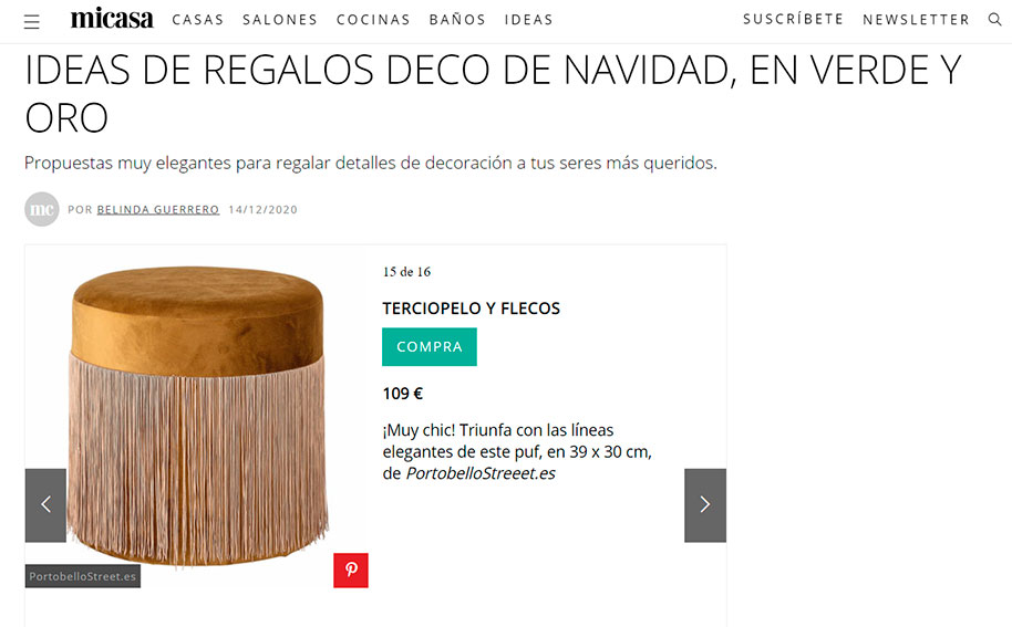 Ideas de regalos deco de Navidad, en verde y oro