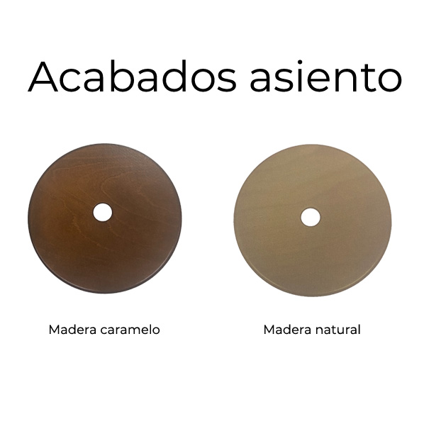 Taburete con asiento de madera respaldo Arietta