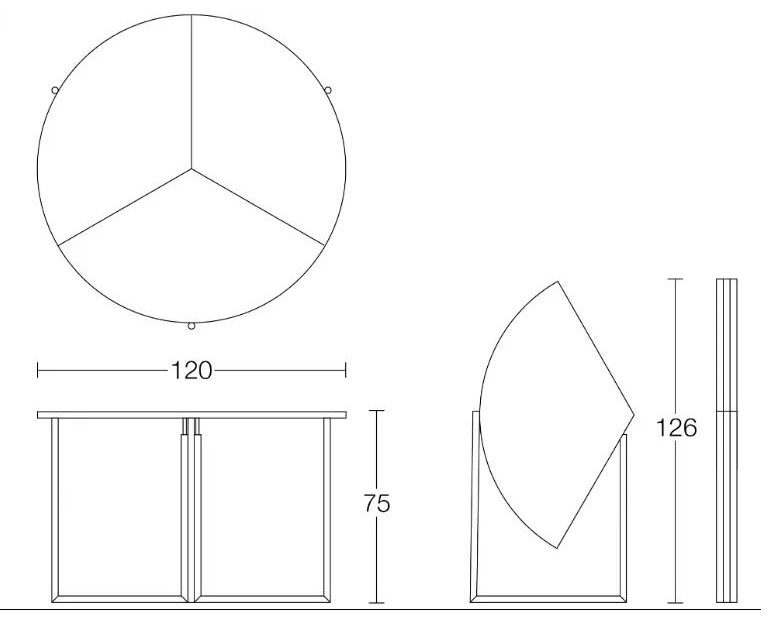 Mesa de comedor redonda plegable Icaro by Altacom