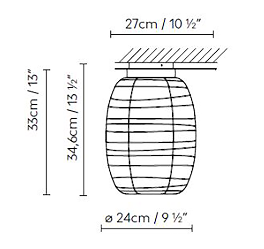 Lámpara de techo geométrica inspiración japonesa Misko