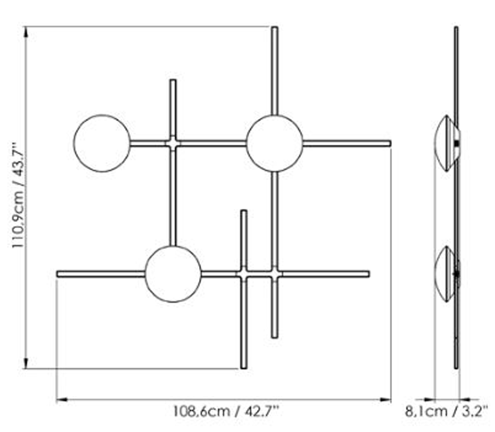 Lámpara de techo estructura reticular metálica Crosshatch