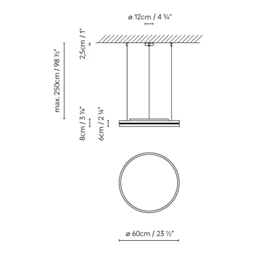 Lámpara de techo circular dos aros Lite Hole