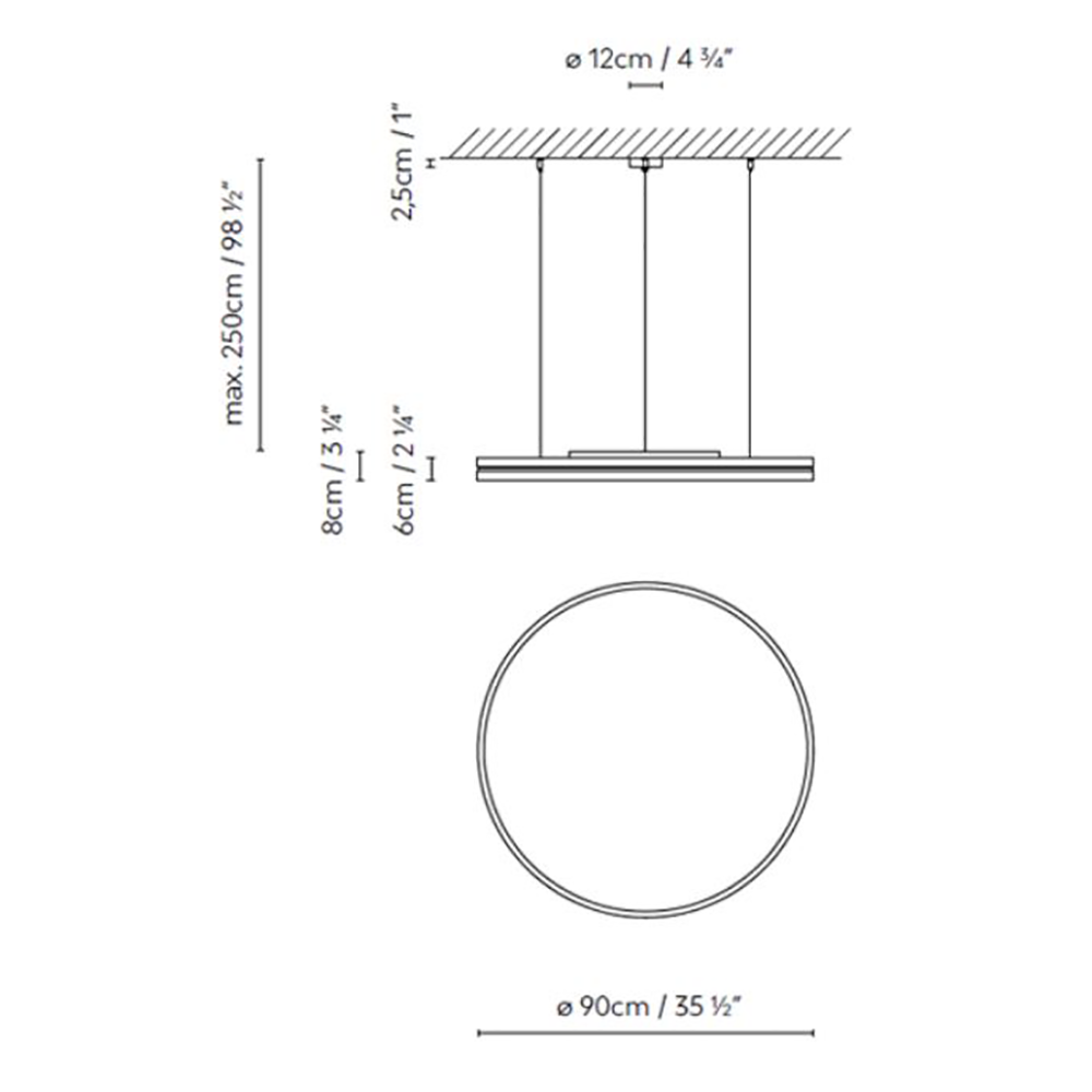 Lámpara de techo circular dos aros Lite Hole