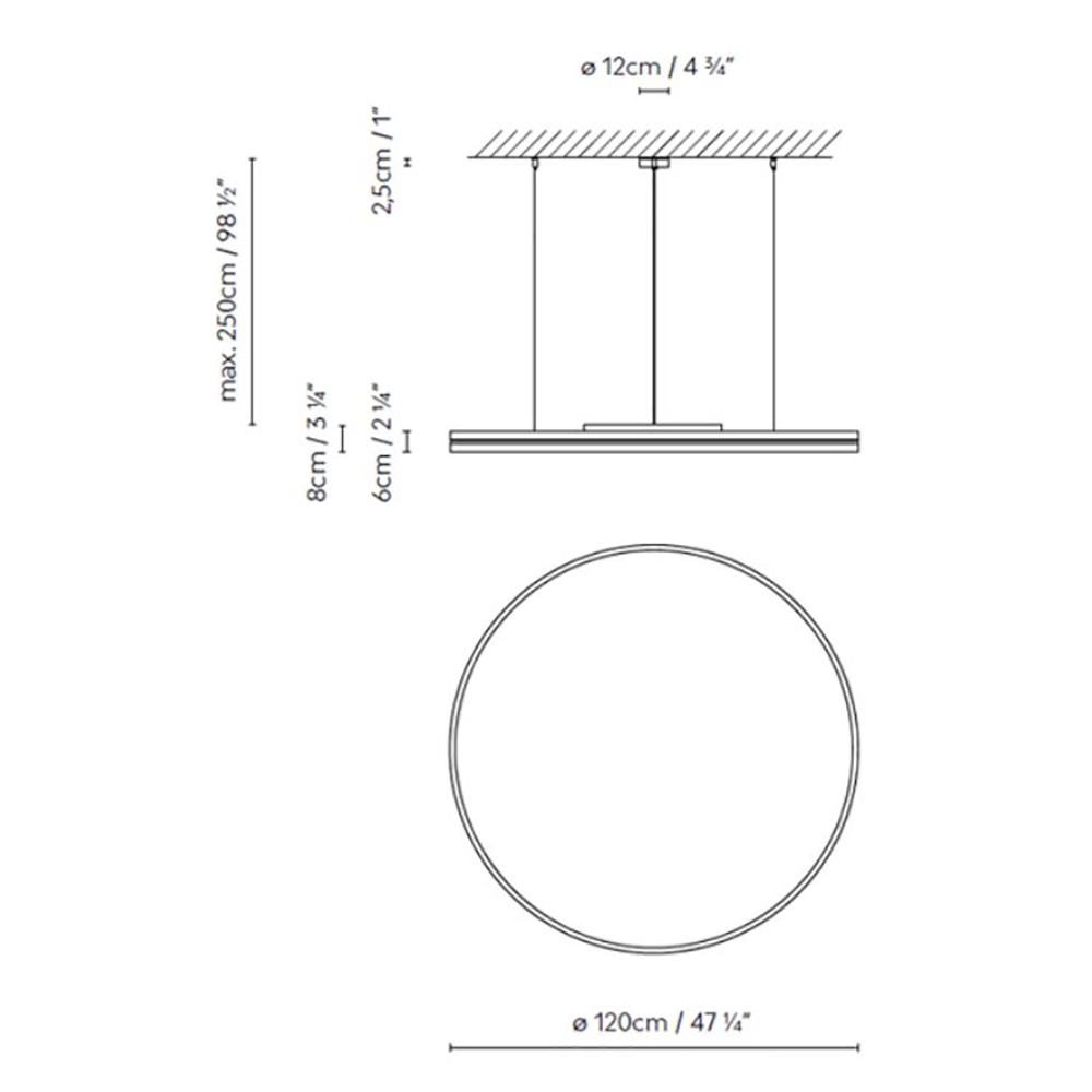 Lámpara de techo circular dos aros Lite Hole