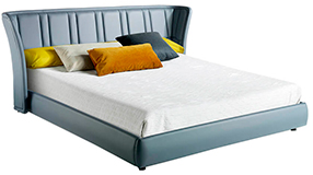 Cama polipiel gris y acero negro Giuseppe