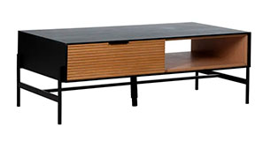 Mesa de centro negra natural minimalista Edén