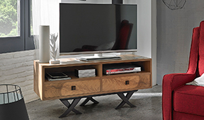 Mueble tv 2 cajones vintage Natura III