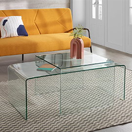 Muebles de cristal transparente