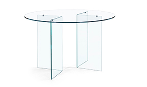 Mesa de comedor moderna redonda cristal templado Irid