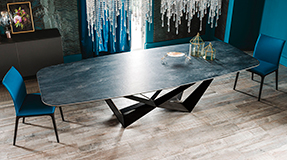 Mesa de comedor de 200 keramik ardesia Skorpio Cattelan