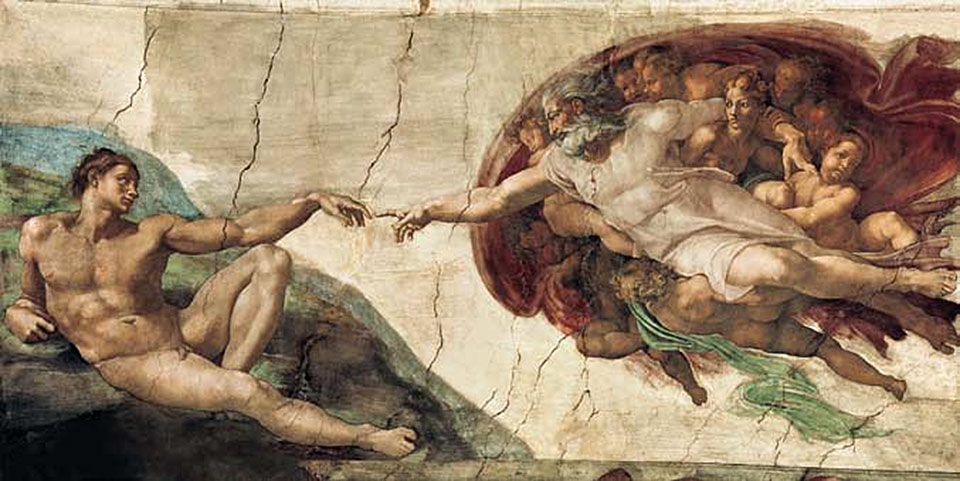 Cuadro canvas michelangelo la creazione di adamo