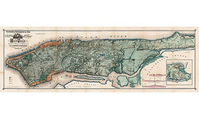 Cuadro canvas mapa de manhattan new york 1865